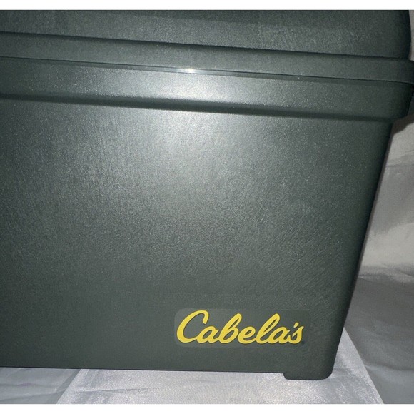 Cabela’s 3664 Plastic Dry-Storage Ammo Box/Can Tactical-Green flip top/ Good - Picture 2 of 16